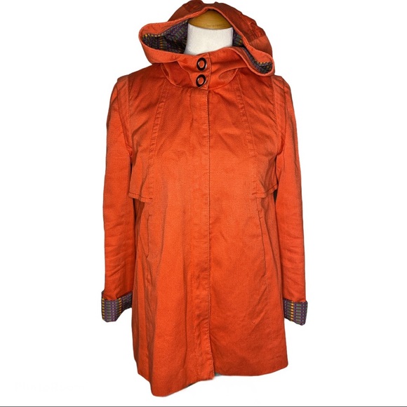 Anthropologie Jackets & Coats Anthropologie Tulle Orange Hooded